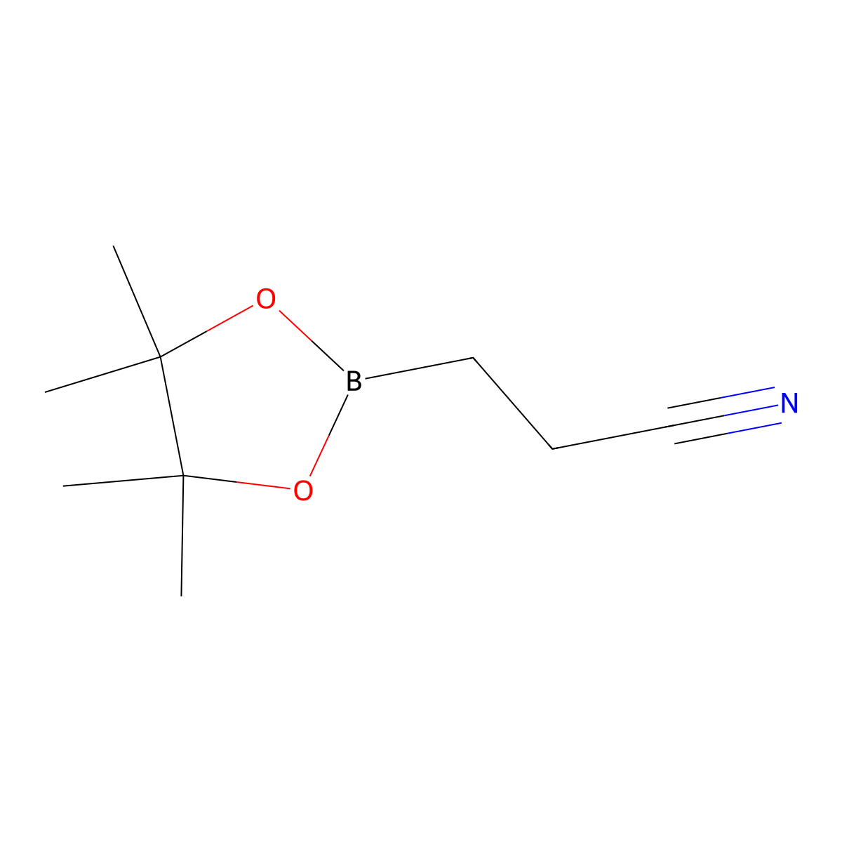 3-(4,4,5,5-Tetramethyl-1,3,2-dioxaborolan-2-yl)propanenitrile molecular structure, CAS 238088-31-8