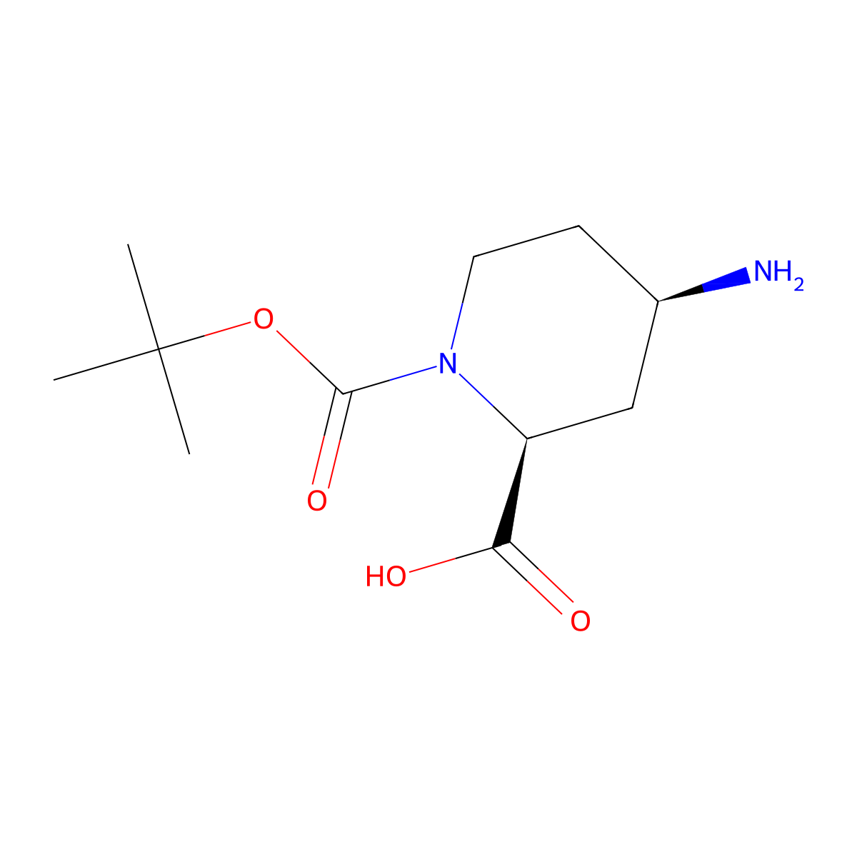 (2S,4R)-4-Amino-1-Boc-piperidine-2-carboxylic Acid molecular structure, CAS 2380891-71-2