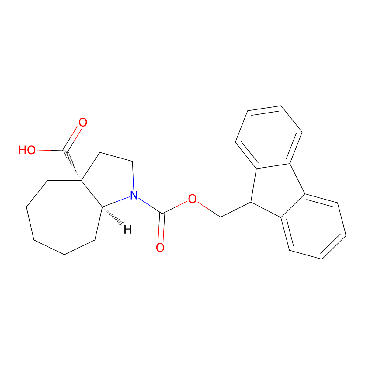 rac-(3aR,8aS)-1-{[(9H-fluoren-9-yl)methoxy]carbonyl}-decahydrocyclohepta[b]pyrrole-3a-carboxylic acid molecular structure, CAS 2380931-12-2