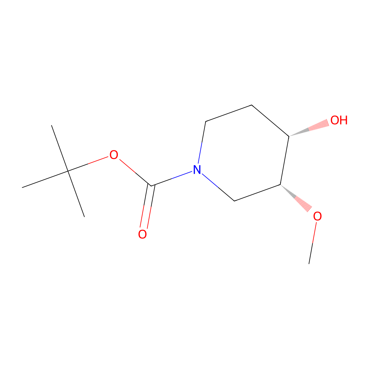 Tert-butyl (3R,4S)-4-hydroxy-3-methoxy-piperidine-1-carboxylate molecular structure, CAS 2380932-06-7