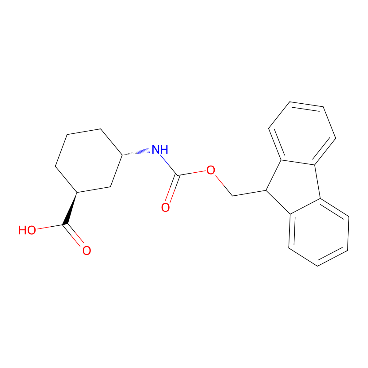 (1S,3S)-3-(Fmoc-amino)cyclohexanecarboxylic acid molecular structure, CAS 2380949-88-0