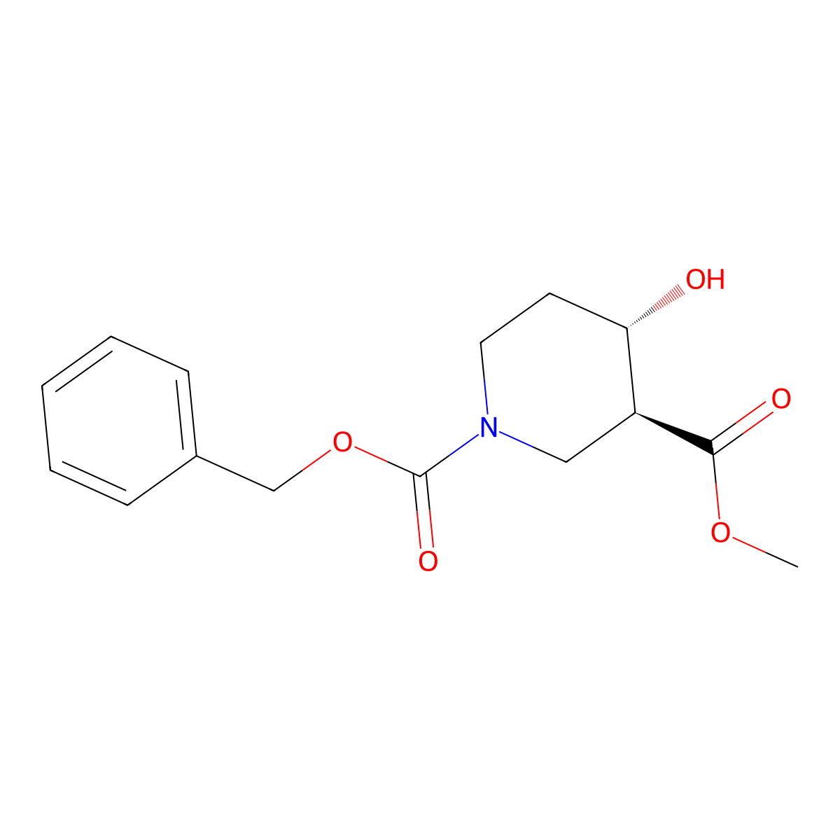 1-benzyl 3-methyl (3S,4S)-4-hydroxypiperidine-1,3-dicarboxylate molecular structure, CAS 2380977-54-6