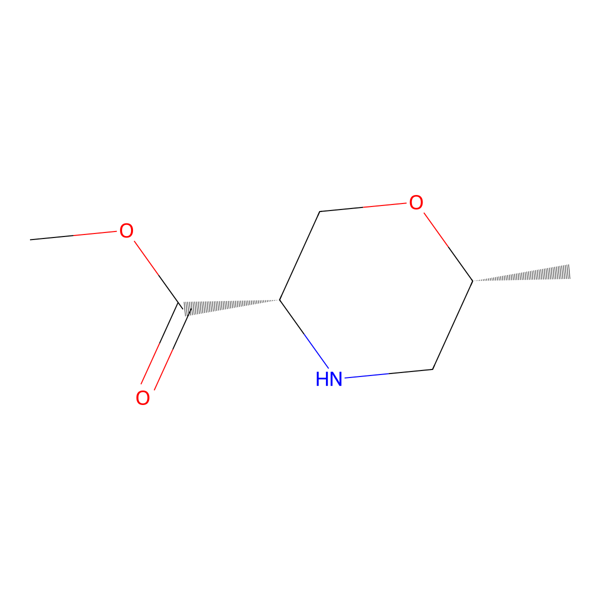 rac-methyl (3R,6S)-6-methylmorpholine-3-carboxylate molecular structure, CAS 2380978-79-8