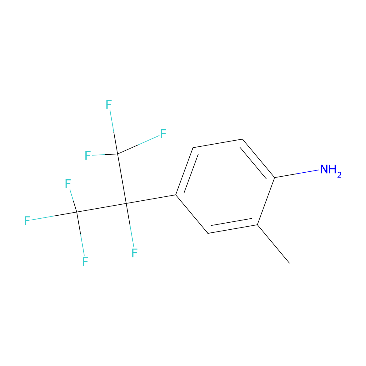 4-(1,1,1,2,3,3,3-Heptafluoropropan-2-yl)-2-methylaniline molecular structure, CAS 238098-26-5