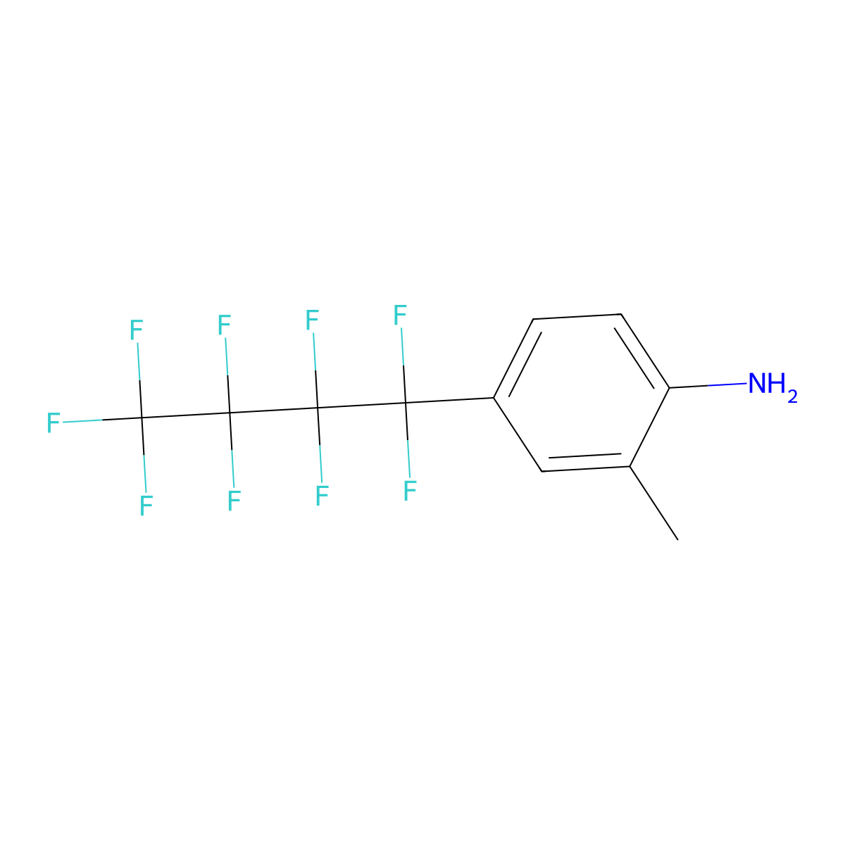 2-Methyl-4-(1,1,2,2,3,3,4,4,4-nonafluorobutyl)benzenamine molecular structure, CAS 238098-28-7