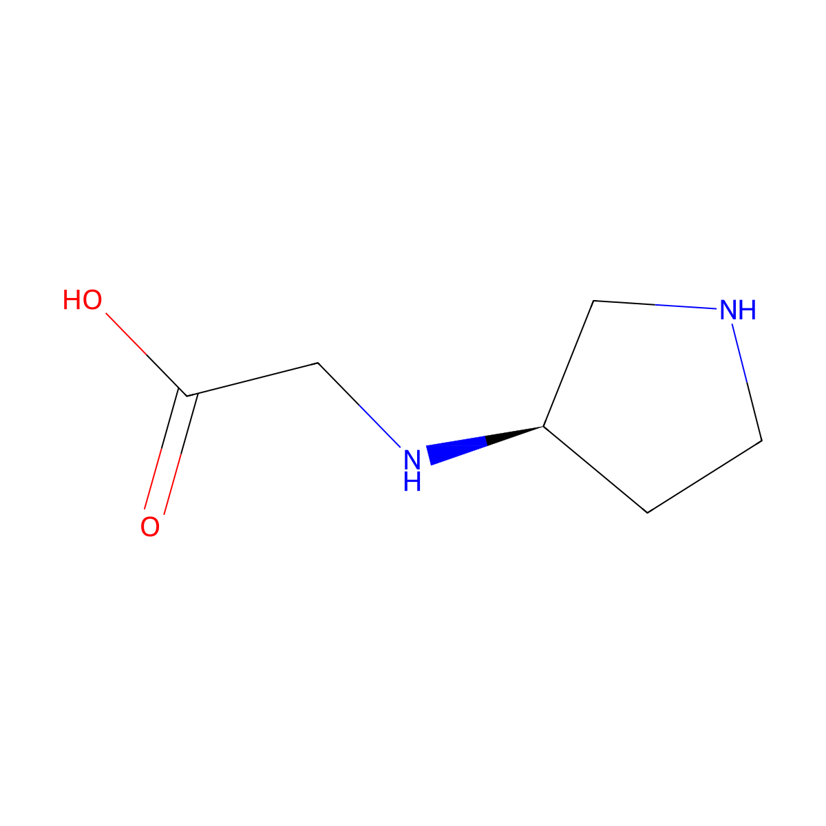 2-{[(3R)-pyrrolidin-3-yl]amino}acetic acid molecular structure, CAS 2380986-10-5