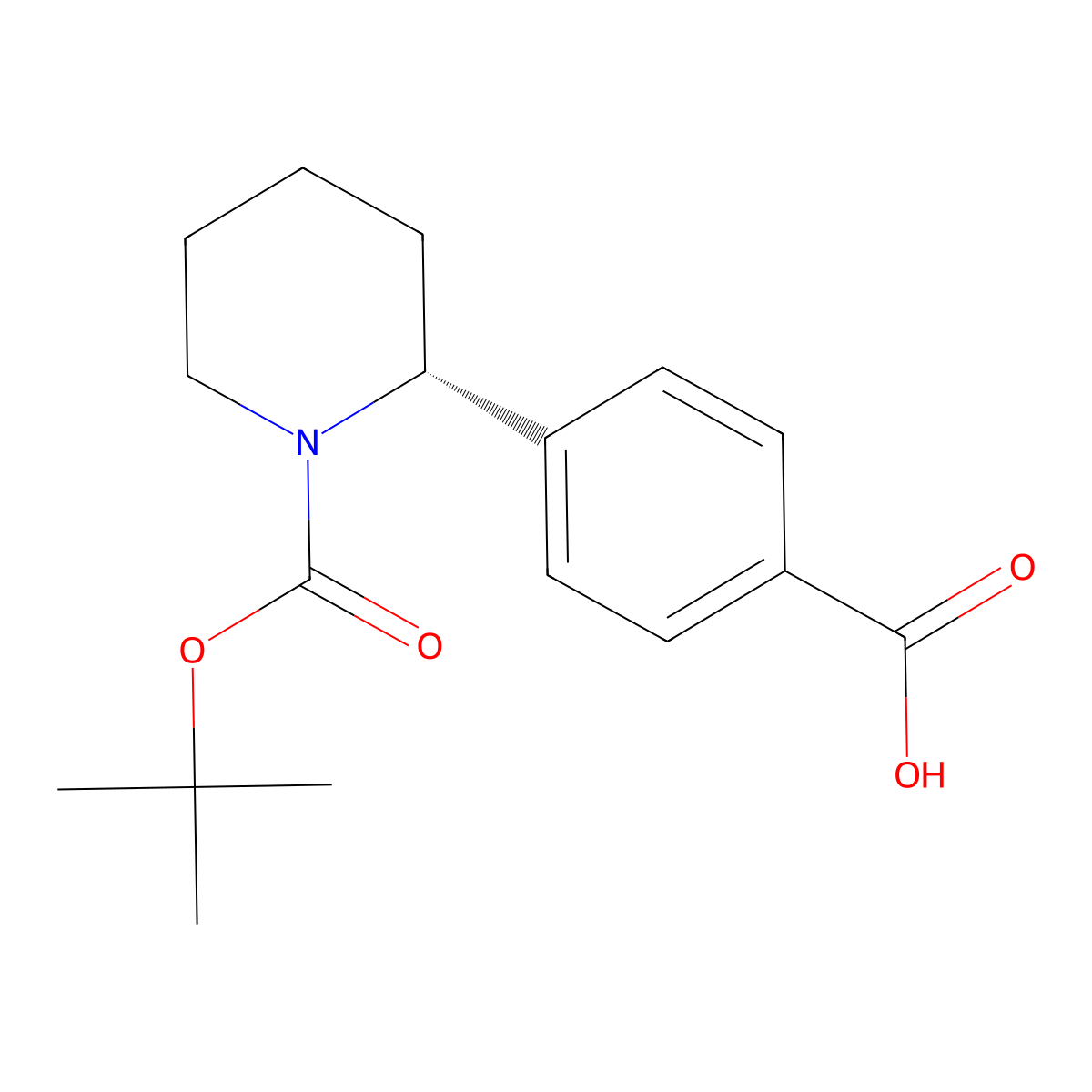 (R)-4-(1-(tert-butoxycarbonyl)piperidin-2-yl)benzoic acid molecular structure, CAS 2380992-83-4
