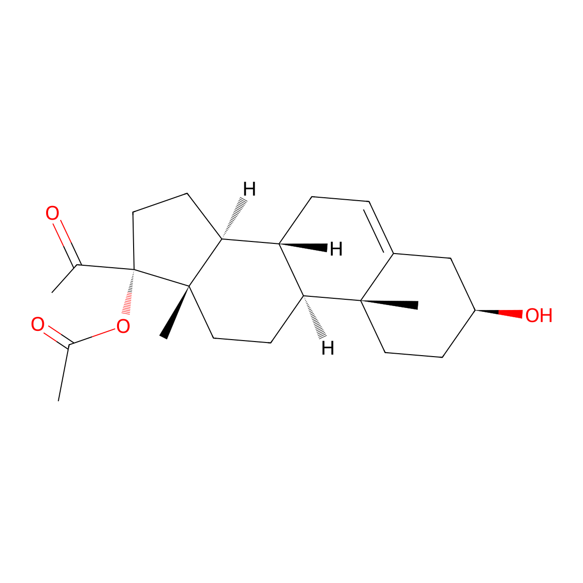 (3beta)-17-(Acetyloxy)-3-hydroxypregn-5-en-20-one molecular structure, CAS 2381-45-5