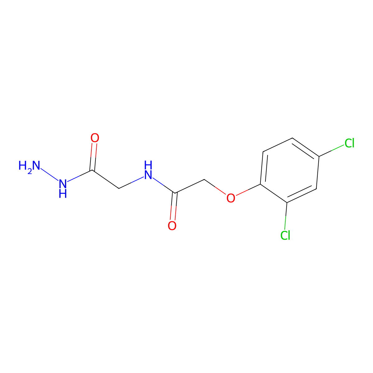 2-(2,4-dichlorophenoxy)-N-(2-hydrazinyl-2-oxoethyl)acetamide molecular structure, CAS 2381-76-2