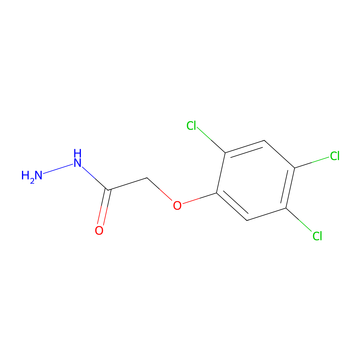 Acetic acid, (2,4,5-trichlorophenoxy)-, hydrazide molecular structure, CAS 2381-77-3