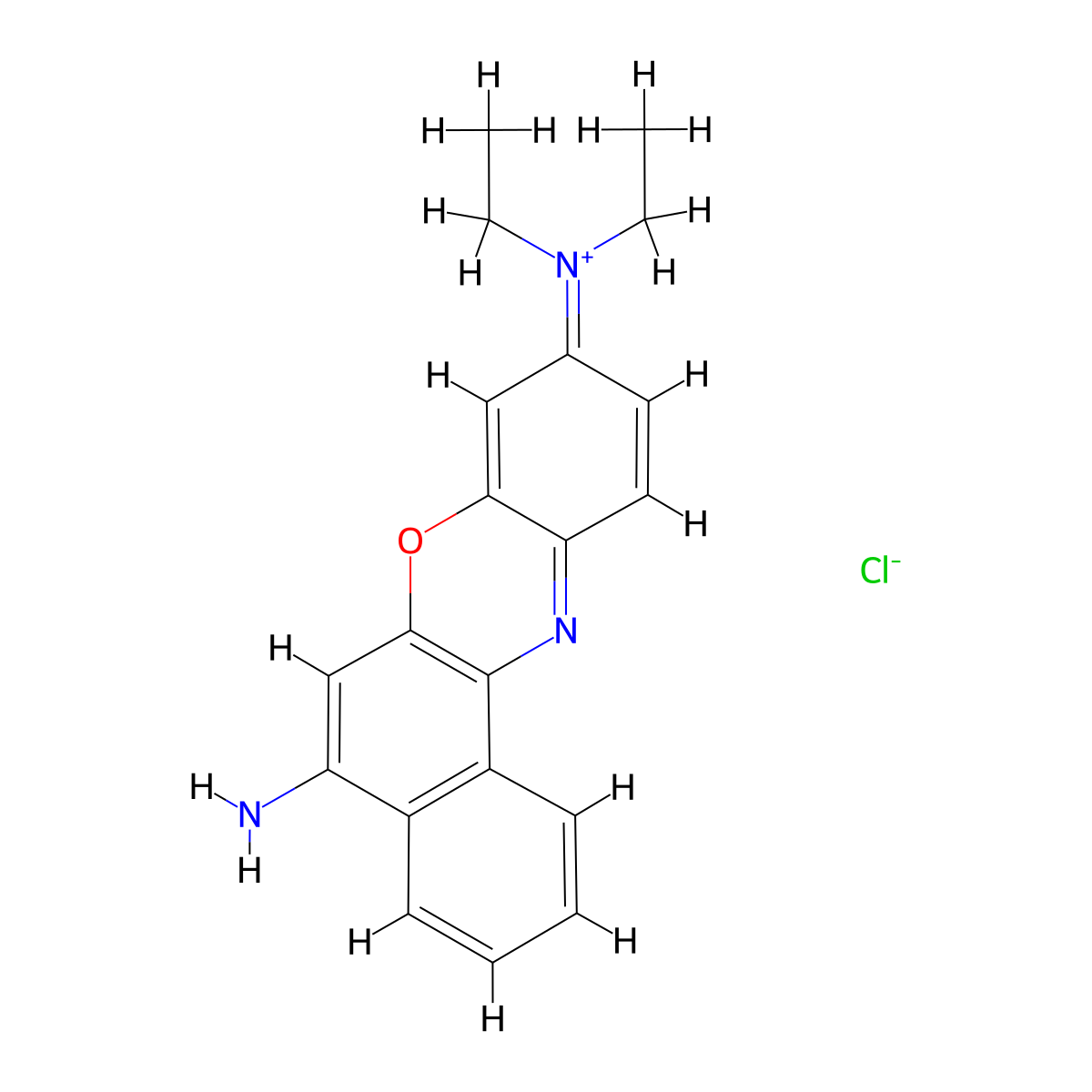 Nile Blue hydrochloride molecular structure, CAS 2381-85-3