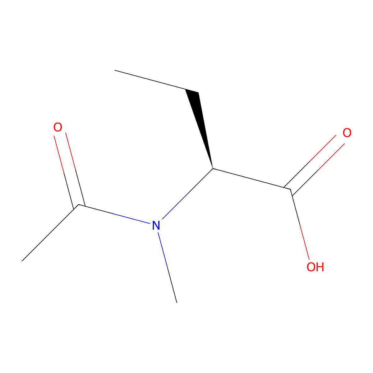 (2S)-2-(N-methylacetamido)butanoic acid molecular structure, CAS 2381005-39-4