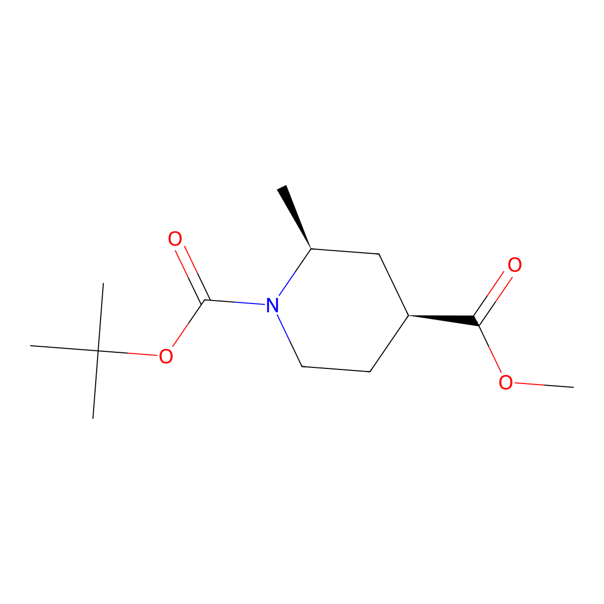 Methyl (2S,4S)-1-Boc-2-methylpiperidine-4-carboxylate molecular structure, CAS 2381016-69-7