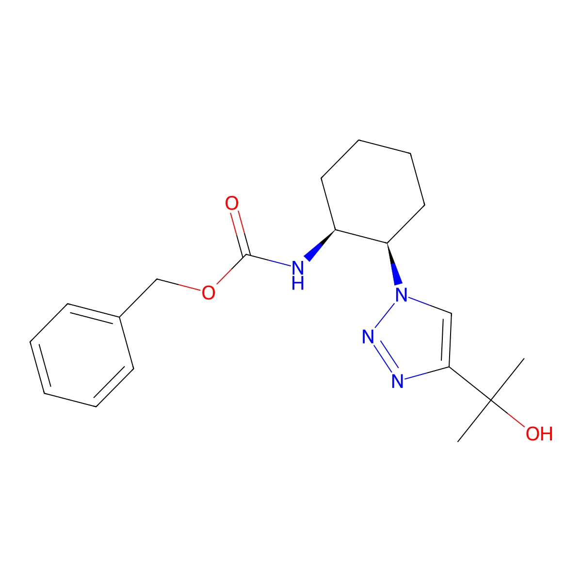 benzyl N-[(1S,2R)-2-[4-(2-hydroxypropan-2-yl)-1H-1,2,3-triazol-1-yl]cyclohexyl]carbamate molecular structure, CAS 2381027-50-3