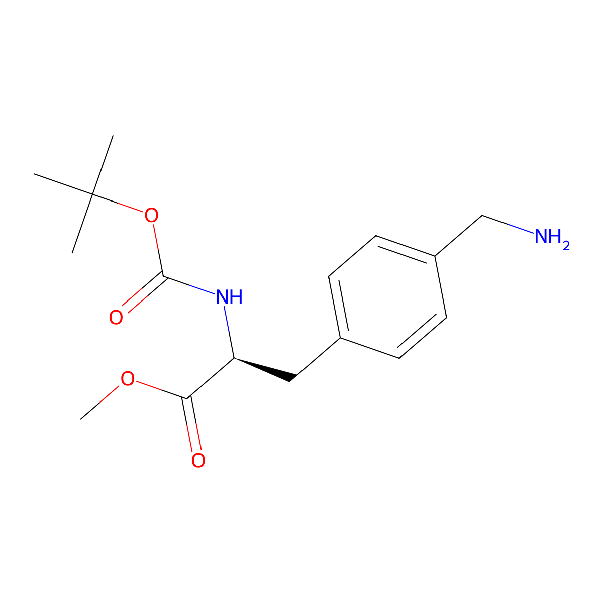 methyl (2S)-3-[4-(aminomethyl)phenyl]-2-{[(tert-butoxy)carbonyl]amino}propanoate molecular structure, CAS 2381028-33-5