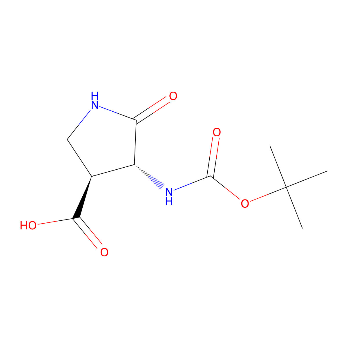 (3S,4R)-4-[(2-methylpropan-2-yl)oxycarbonylamino]-5-oxopyrrolidine-3-carboxylic acid molecular structure, CAS 2381032-51-3