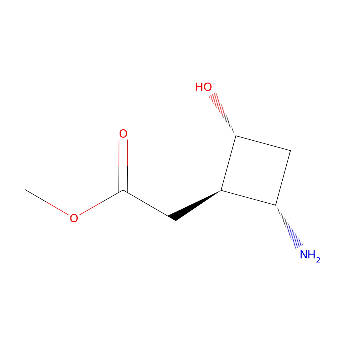 rac-methyl 2-[(1R,2S,4R)-2-amino-4-hydroxycyclobutyl]acetate molecular structure, CAS 2381037-65-4