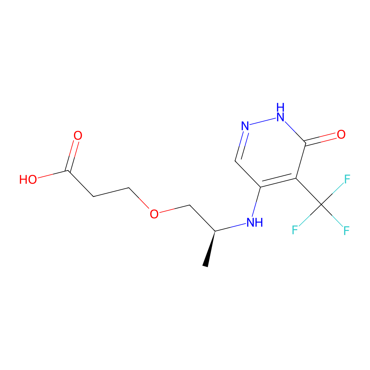 3-[(2S)-2-[[1,6-Dihydro-6-oxo-5-(trifluoromethyl)-4-pyridazinyl]amino]propoxy]propanoic acid molecular structure, CAS 2381044-09-1