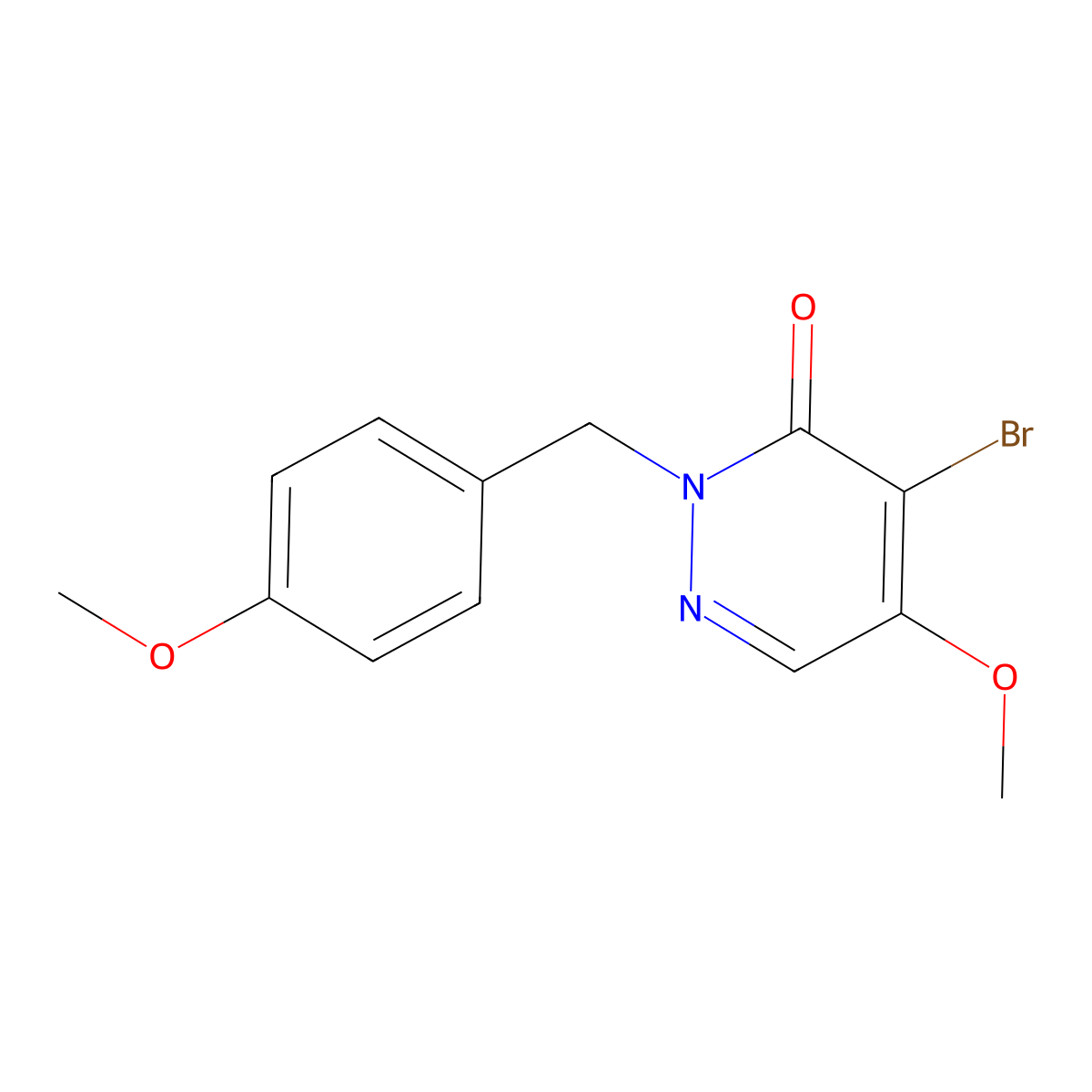 4-Bromo-5-methoxy-2-(4-methoxybenzyl)pyridazin-3(2H)-one molecular structure, CAS 2381044-54-6