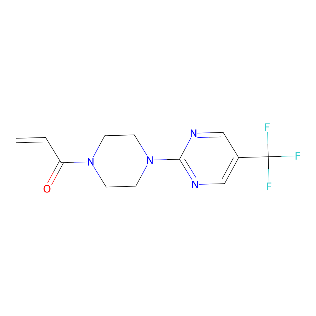 1-[4-[5-(Trifluoromethyl)pyrimidin-2-yl]piperazin-1-yl]prop-2-en-1-one molecular structure, CAS 2381044-63-7