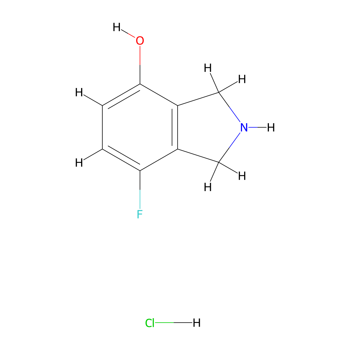 7-fluoro-2,3-dihydro-1H-isoindol-4-ol hydrochloride molecular structure, CAS 2381045-07-2
