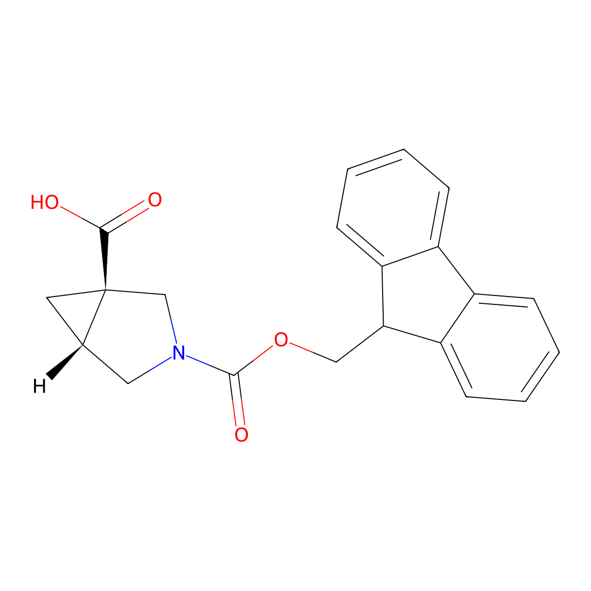 (1R,5R)-3-{[(9H-fluoren-9-yl)methoxy]carbonyl}-3-azabicyclo[3.1.0]hexane-1-carboxylic acid molecular structure, CAS 2381048-87-7