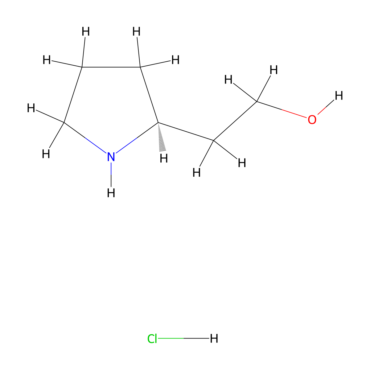 2-[(2S)-Pyrrolidin-2-YL]ethan-1-OL hydrochloride molecular structure, CAS 2381050-02-6