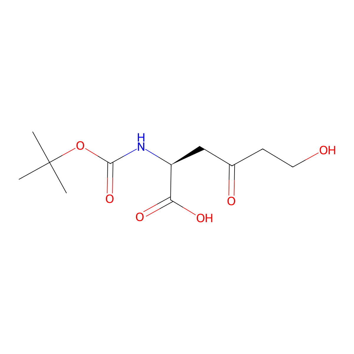 (S)-2-((tert-butoxycarbonyl)amino)-6-hydroxy-4-oxohexanoic acid molecular structure, CAS 2381097-10-3