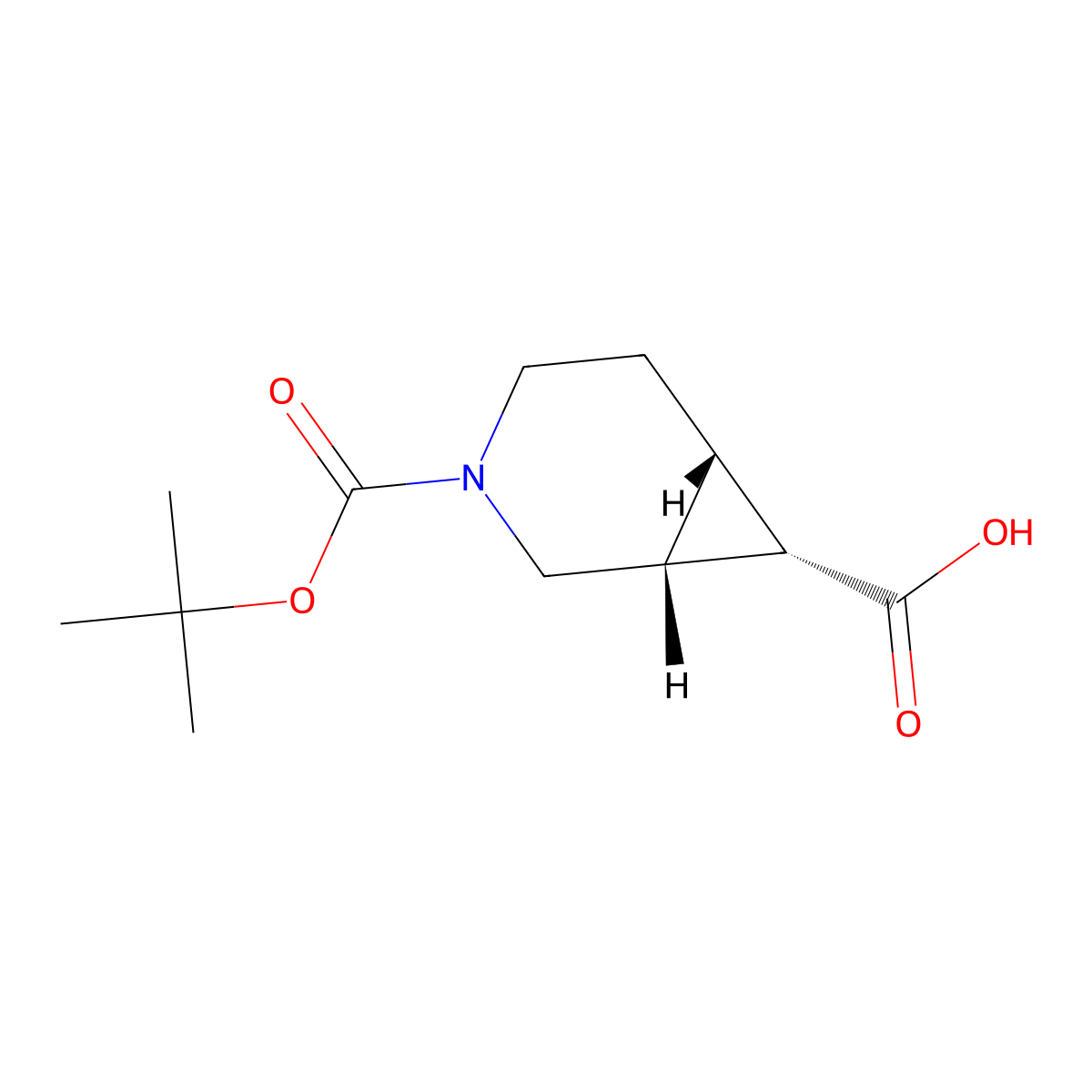 (1R,6S,7S)-3-[(2-methylpropan-2-yl)oxycarbonyl]-3-azabicyclo[4.1.0]heptane-7-carboxylic acid molecular structure, CAS 2381107-71-5