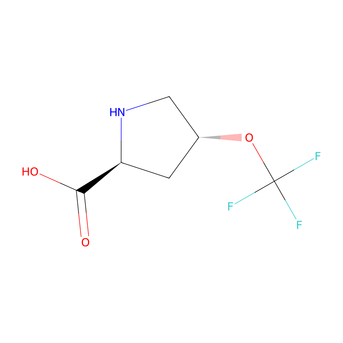 (2S,4R)-4-(trifluoromethoxy)pyrrolidine-2-carboxylic acid molecular structure, CAS 2381119-47-5