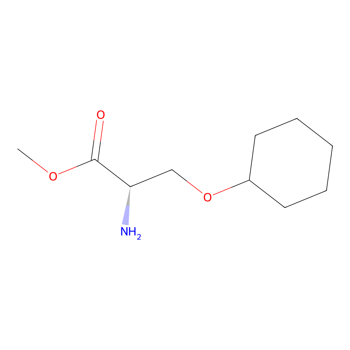 methyl (2S)-2-amino-3-(cyclohexyloxy)propanoate molecular structure, CAS 2381119-76-0