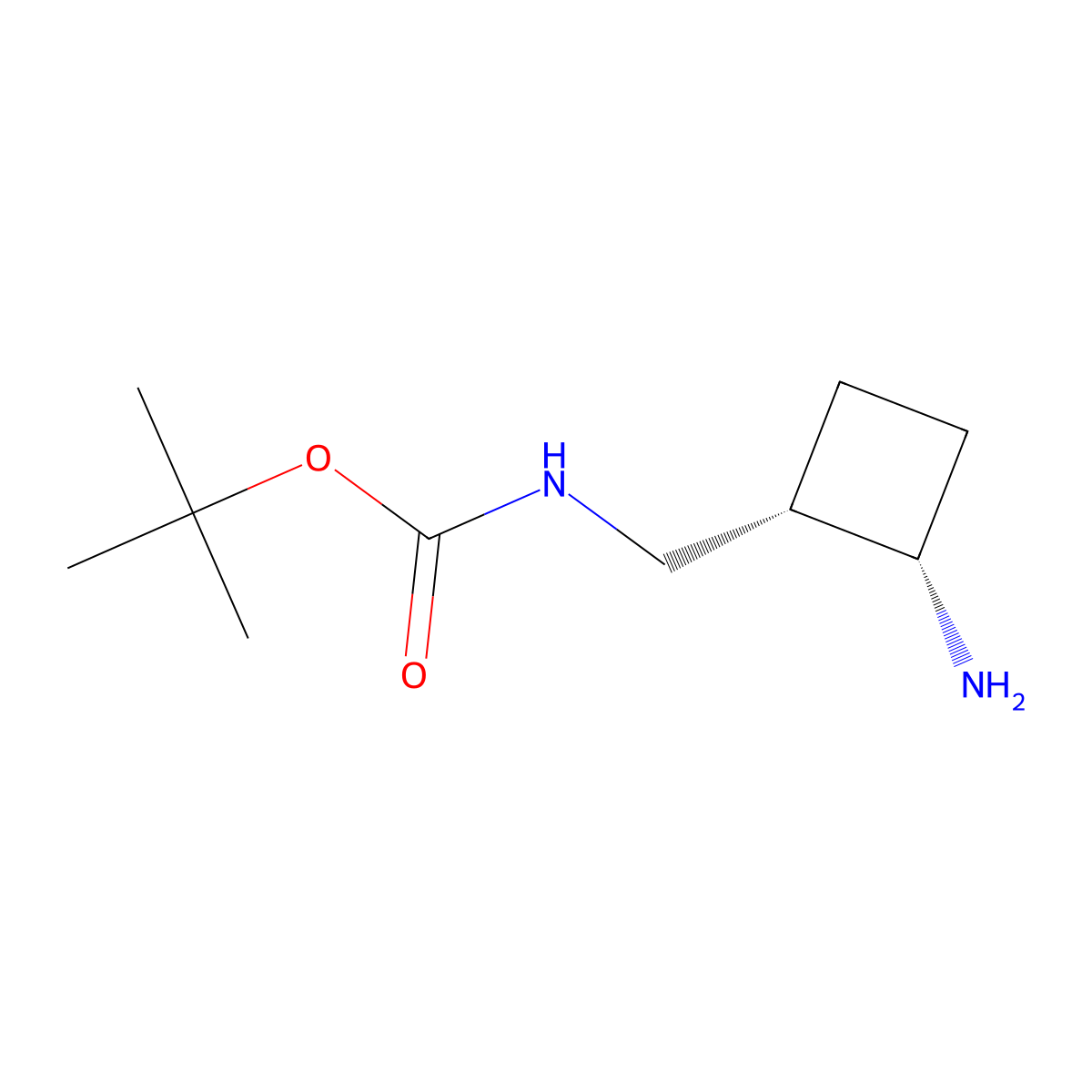 Tert-butyl N-[[(1S,2S)-2-aminocyclobutyl]methyl]carbamate molecular structure, CAS 2381134-23-0