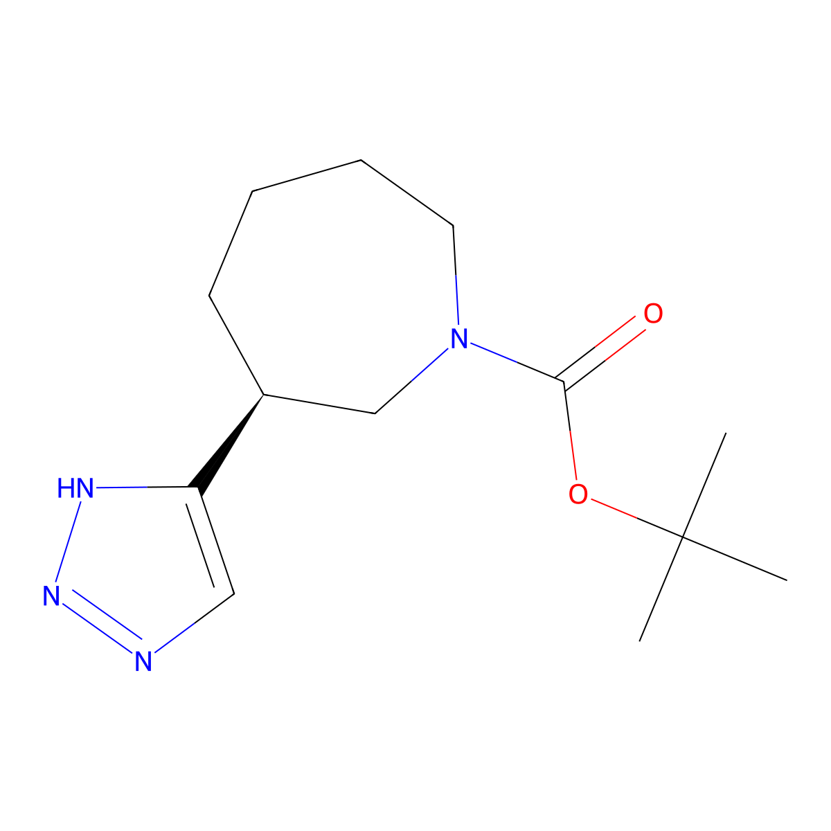tert-butyl (3S)-3-(1H-triazol-5-yl)azepane-1-carboxylate molecular structure, CAS 2381149-47-7