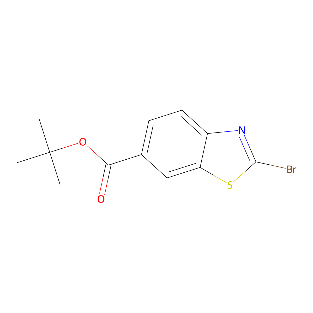 Tert-butyl 2-bromo-1,3-benzothiazole-6-carboxylate molecular structure, CAS 2381167-09-3