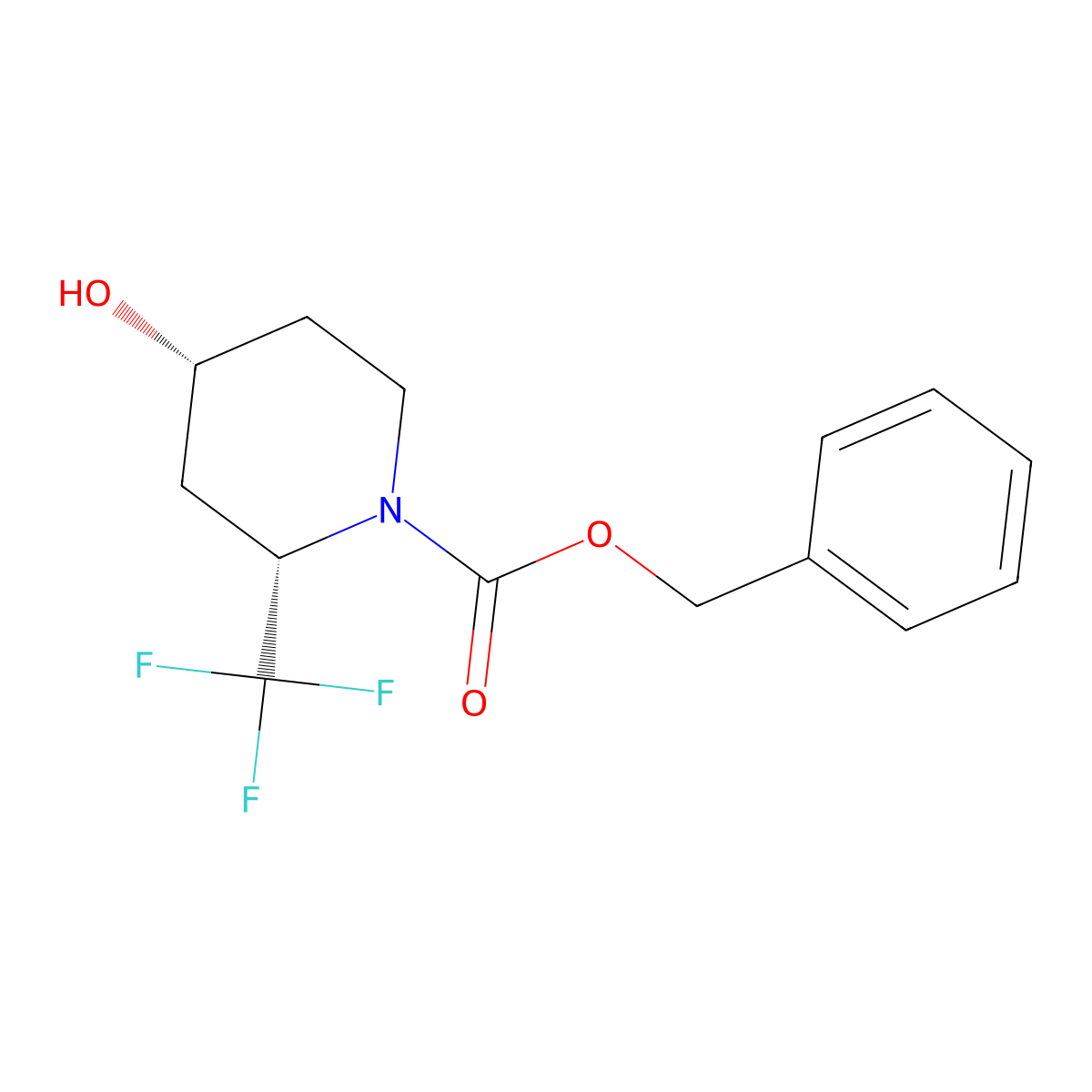 (2S,4R)-1-Cbz-2-(trifluoromethyl)piperidin-4-ol molecular structure, CAS 2381187-23-9