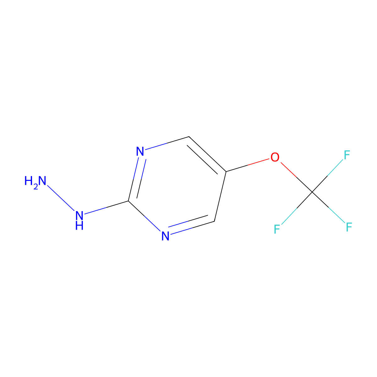 2-Hydrazinyl-5-(trifluoromethoxy)pyrimidine molecular structure, CAS 2381196-52-5