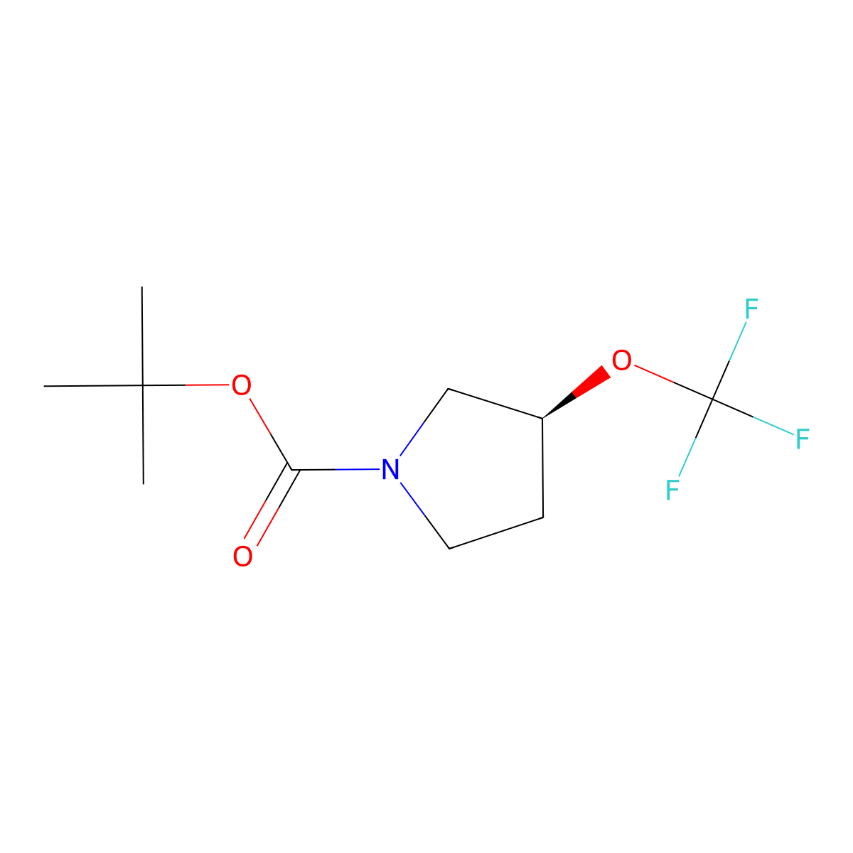 tert-butyl (3S)-3-(trifluoromethoxy)pyrrolidine-1-carboxylate molecular structure, CAS 2381209-65-8