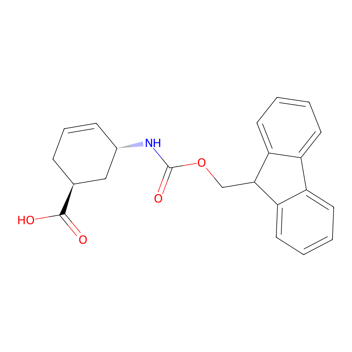 (1S,5R)-5-(9H-fluoren-9-ylmethoxycarbonylamino)cyclohex-3-ene-1-carboxylic acid molecular structure, CAS 2381238-05-5