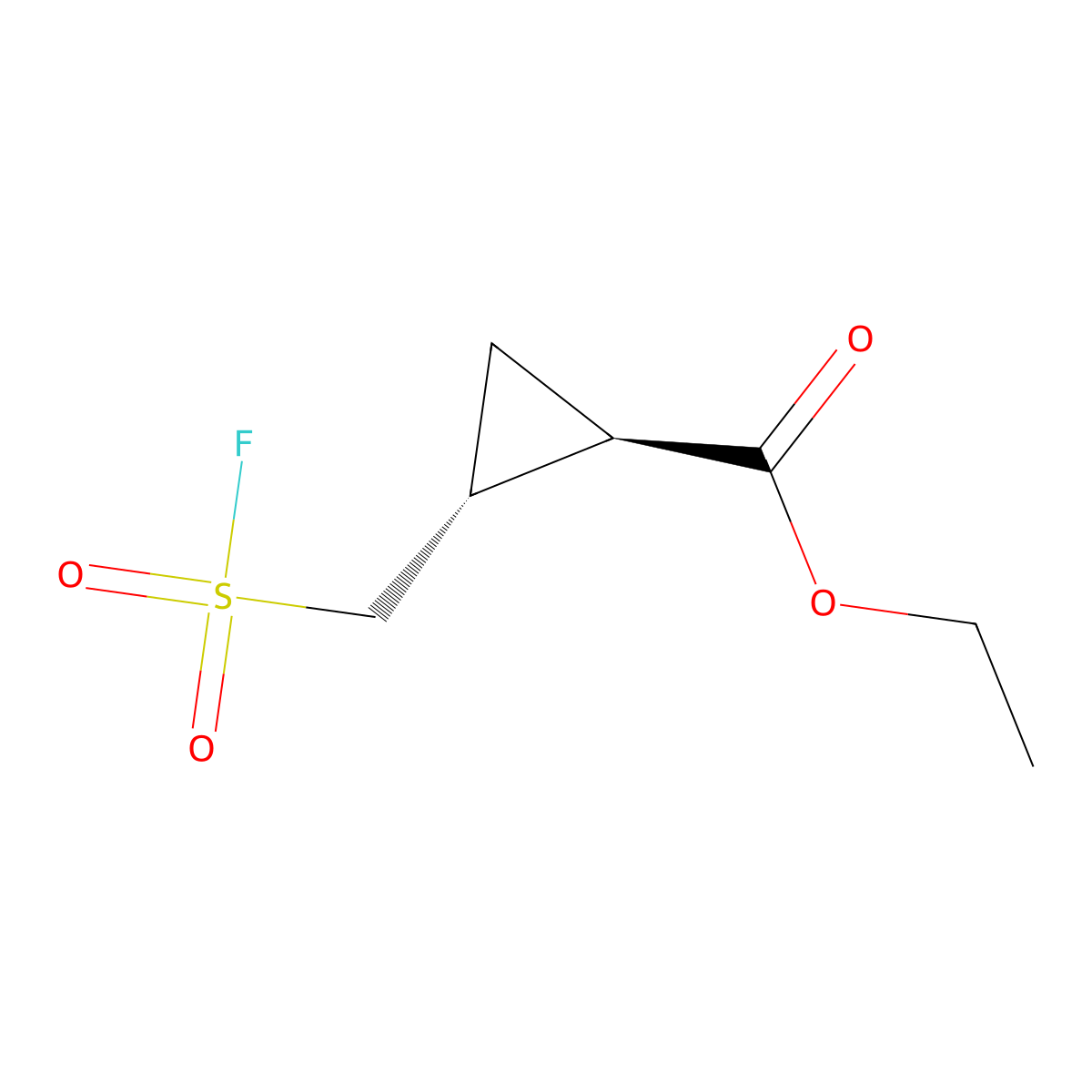 rac-ethyl (1R,2R)-2-[(fluorosulfonyl)methyl]cyclopropane-1-carboxylate molecular structure, CAS 2381250-35-5