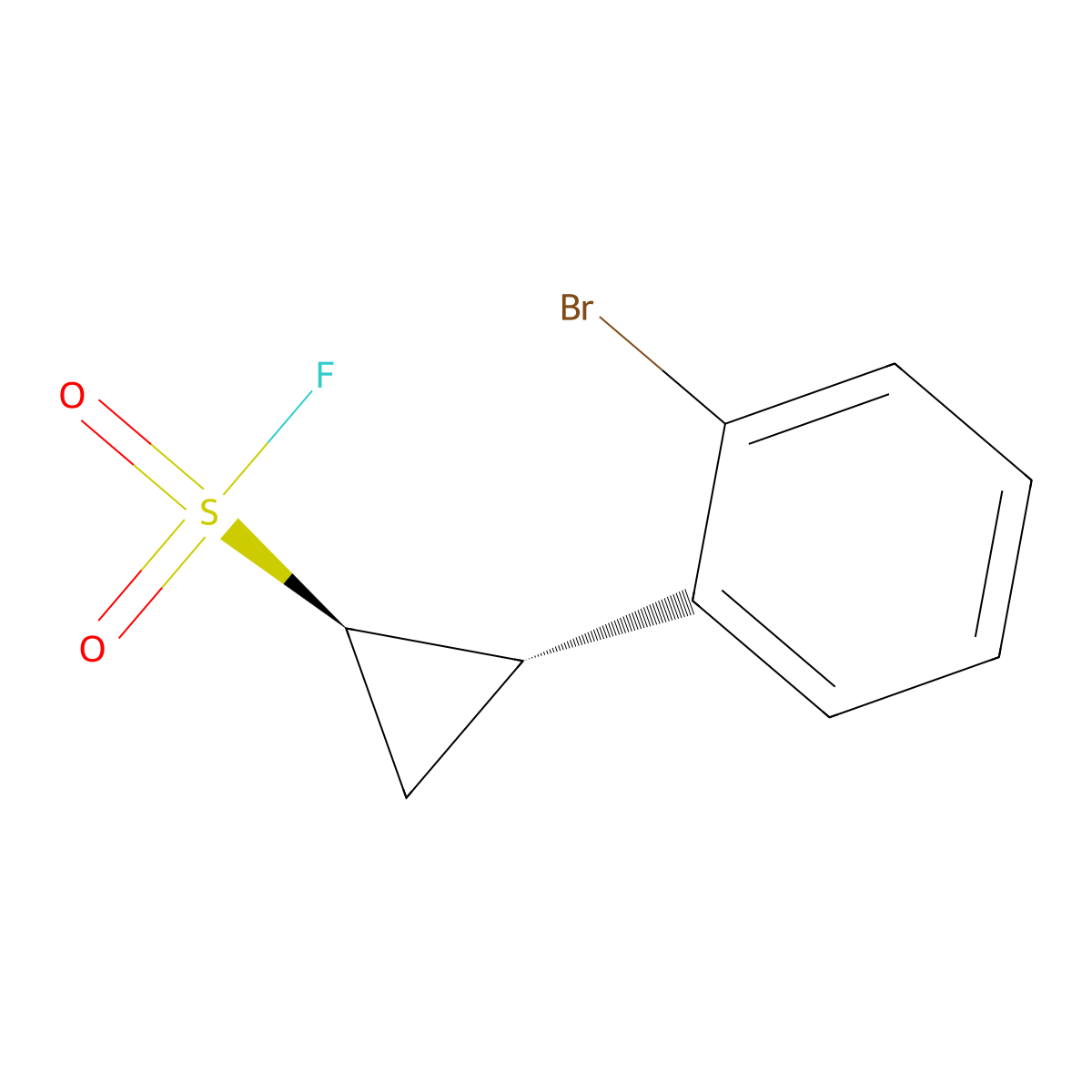 rac-(1R,2S)-2-(2-bromophenyl)cyclopropane-1-sulfonyl fluoride molecular structure, CAS 2381262-75-3