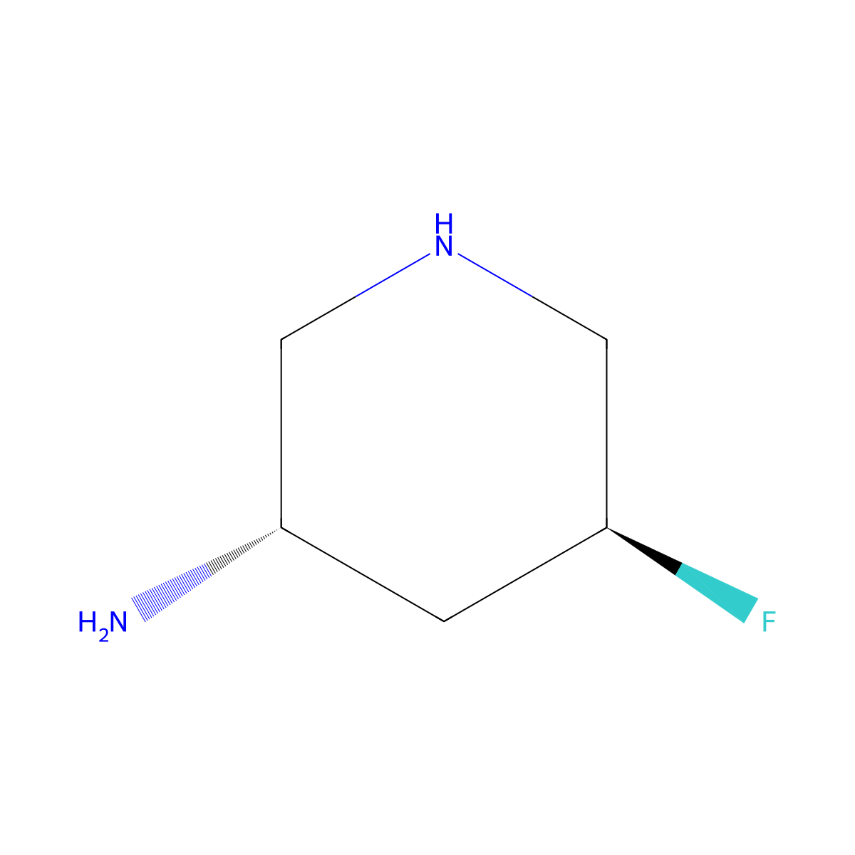 (3S,5S)-5-fluoropiperidin-3-amine molecular structure, CAS 2381271-94-7