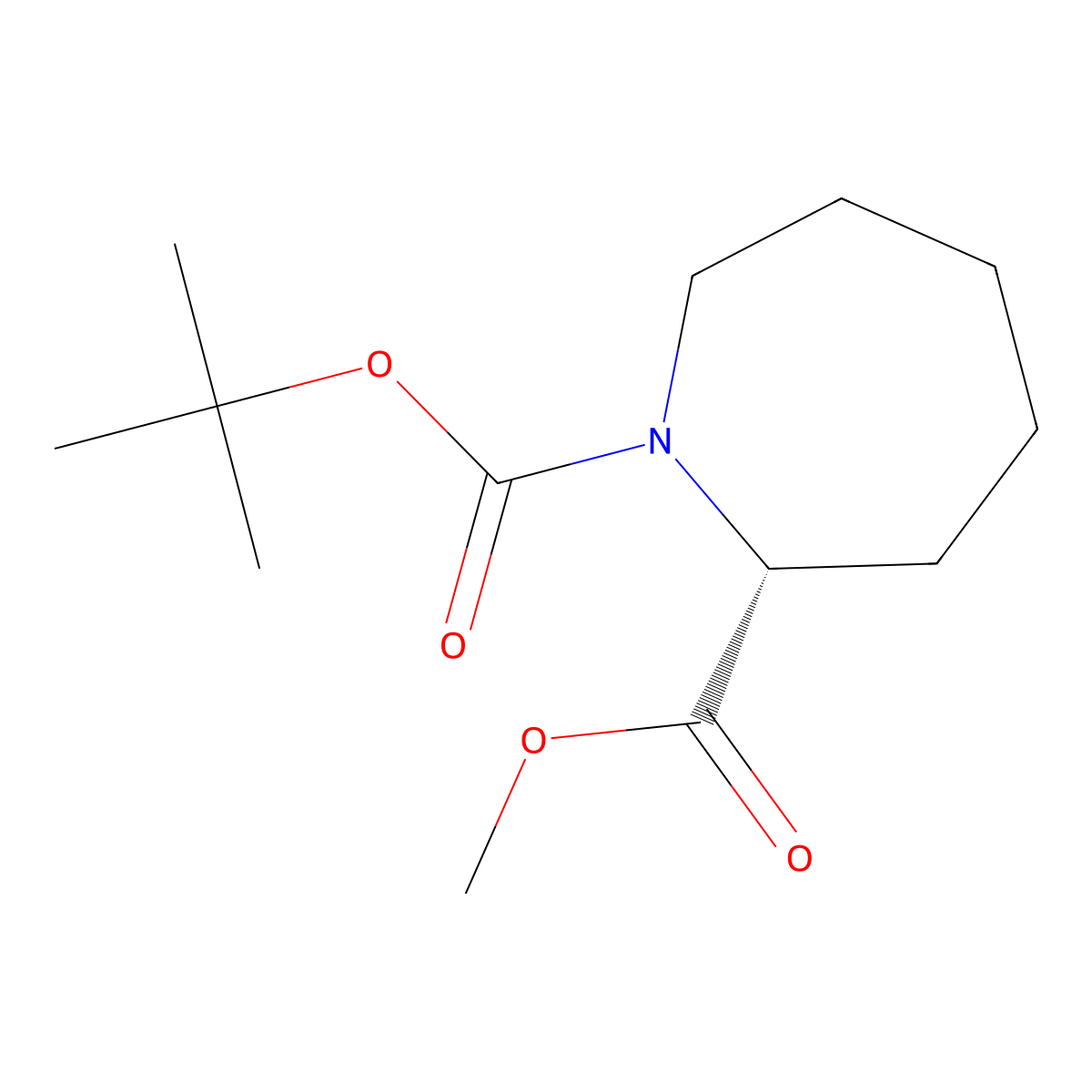O1-tert-butyl O2-methyl (2R)-azepane-1,2-dicarboxylate molecular structure, CAS 2381278-74-4