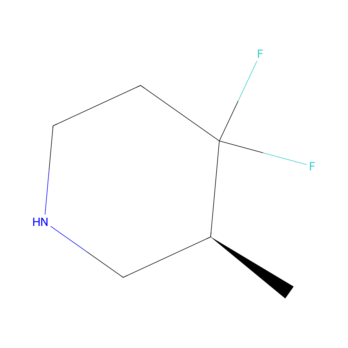 (S)-4,4-Difluoro-3-methylpiperidine molecular structure, CAS 2381280-85-7