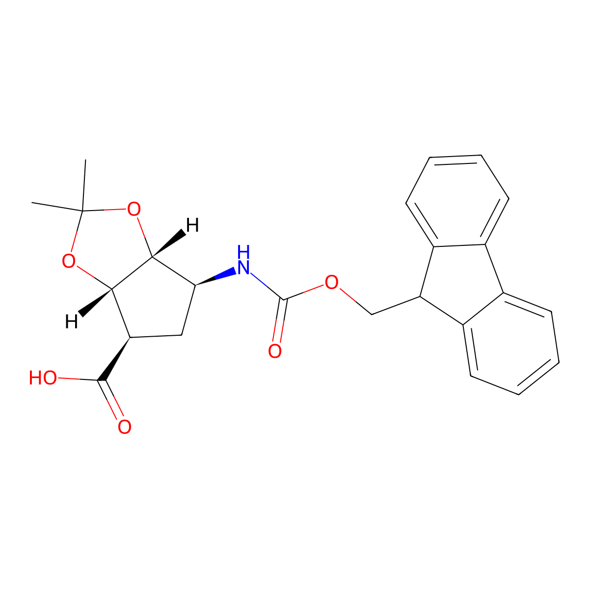 rac-(3aR,4S,6R,6aS)-6-({[(9H-fluoren-9-yl)methoxy]carbonyl}amino)-2,2-dimethyl-hexahydrocyclopenta[d][1,3]dioxole-4-carboxylic acid molecular structure, CAS 2381321-12-4
