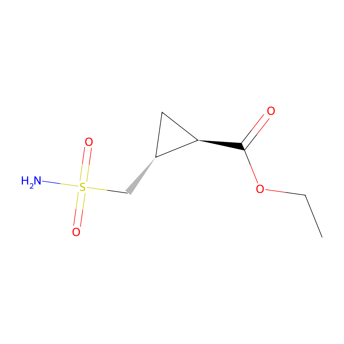 Ethyl 2-(sulfamoylmethyl)cyclopropane-1-carboxylate molecular structure, CAS 2381337-21-7