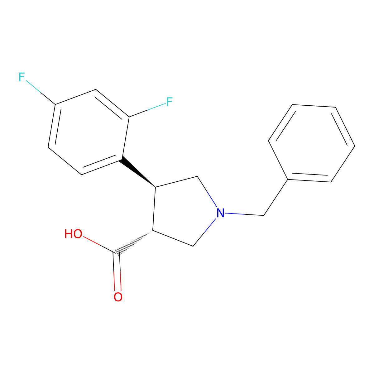 (3R,4S)-1-Benzyl-4-(2,4-difluorophenyl)pyrrolidine-3-carboxylic acid molecular structure, CAS 2381337-40-0