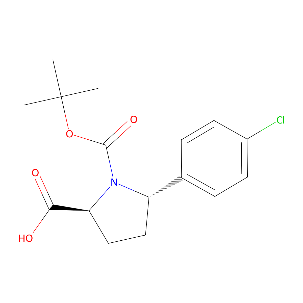 1-[(Tert-butoxy)carbonyl]-5-(4-chlorophenyl)pyrrolidine-2-carboxylic acid molecular structure, CAS 2381339-47-3