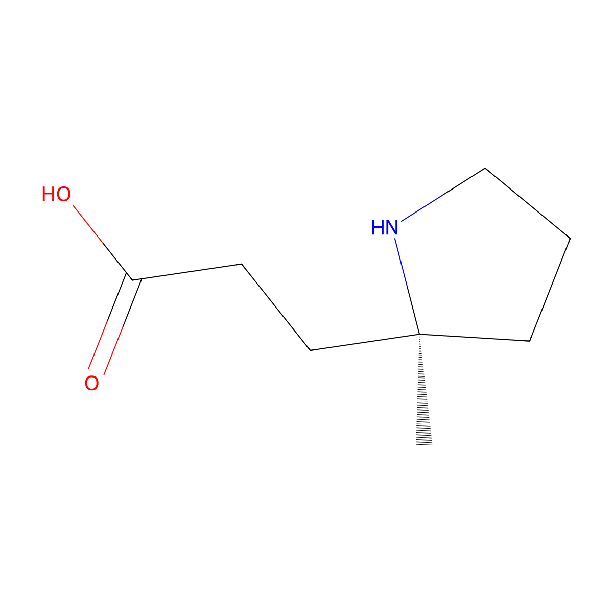 3-[(2S)-2-methylpyrrolidin-2-yl]propanoic acid molecular structure, CAS 2381358-66-1