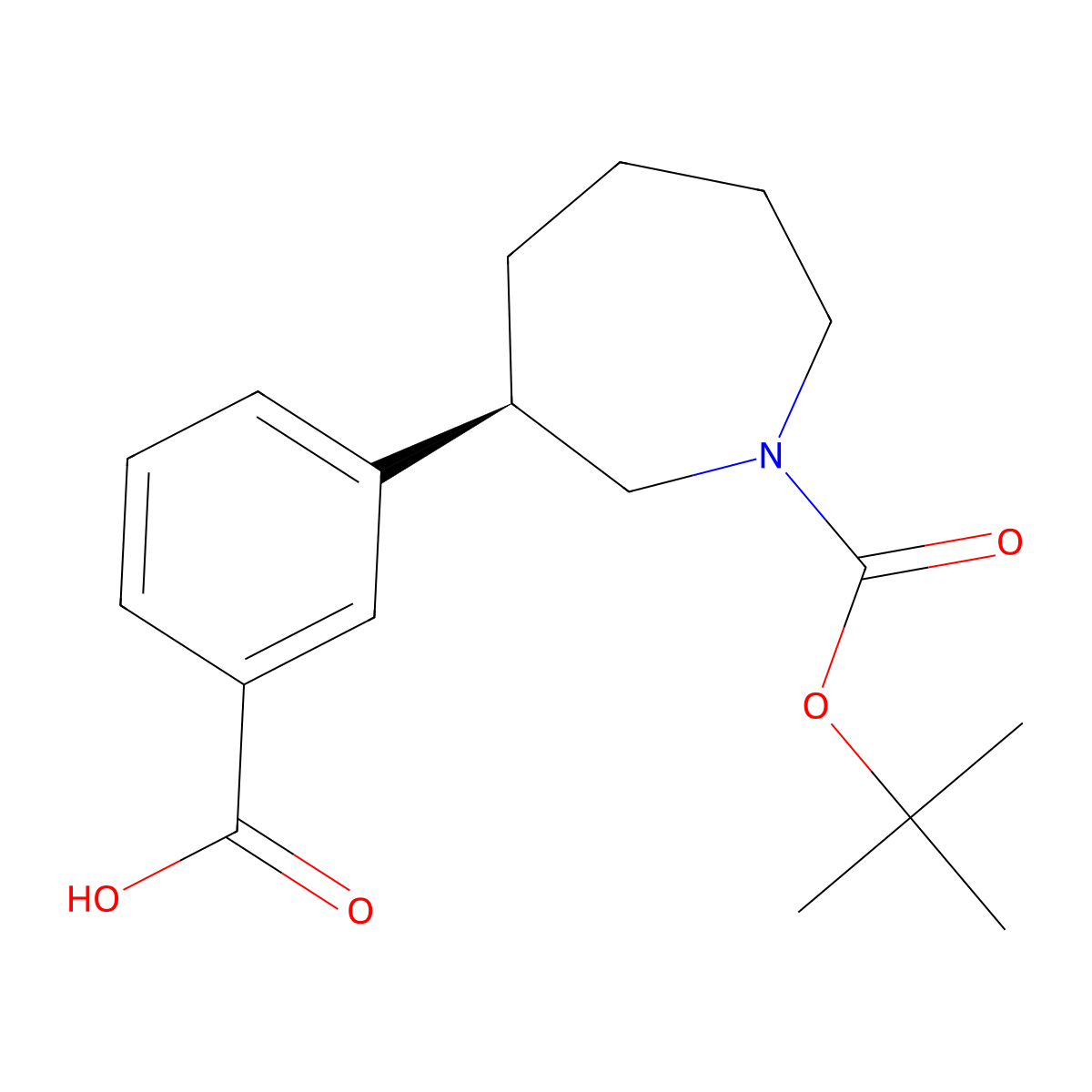 (R)-3-(1-(tert-butoxycarbonyl)azepan-3-yl)benzoic acid molecular structure, CAS 2381358-69-4