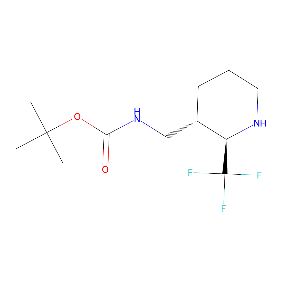 N-Boc-1-[(2R,3S)-2-(trifluoromethyl)-3-piperidyl]methanamine molecular structure, CAS 2381364-97-0
